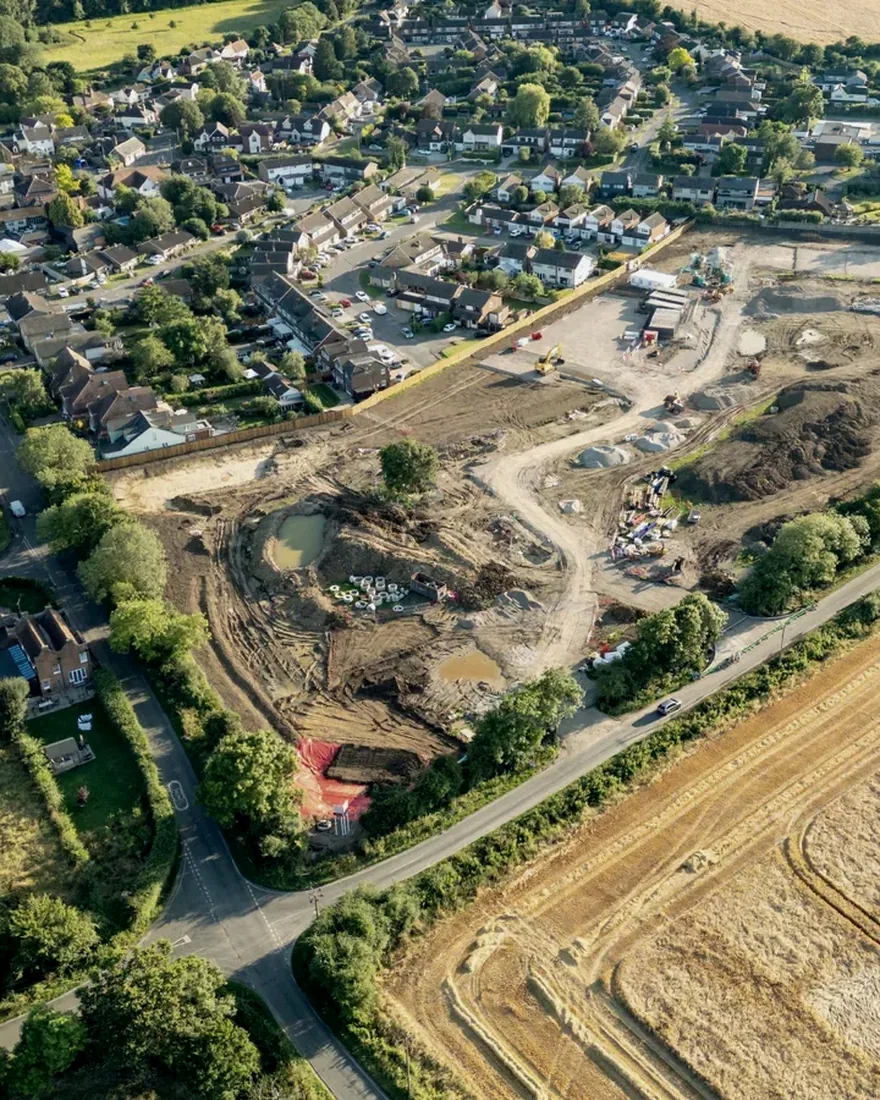 Bairro e área em desenvolvimento — loteamento em formação